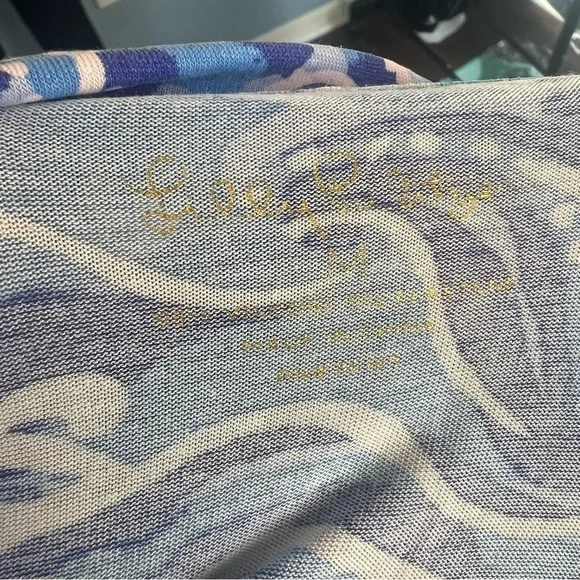 Lilly Pulitzer PJ Button Front Knit Ruffle Top Blue - Picture 9 of 10